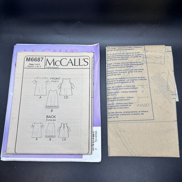 McCall's Easy 6687 “Dresses & Pinafores” (Size 6-7-8) Sewing Pattern Uncut FF - Picture 5 of 5